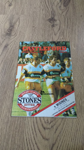 Castleford v Widnes Jan 1990 Rugby League Programme