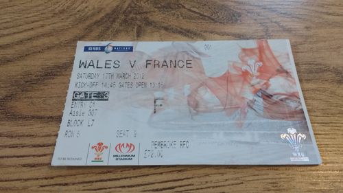 Wales v France 2012 Rugby Ticket