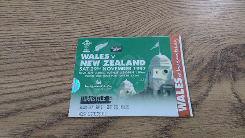 Wales v New Zealand 1997 Rugby Ticket