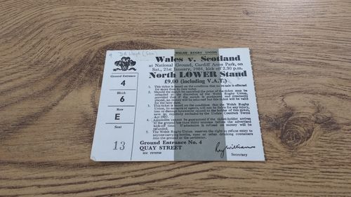 Wales v Scotland 1984 Rugby Ticket