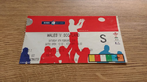 Wales v Scotland 2008 Rugby Ticket