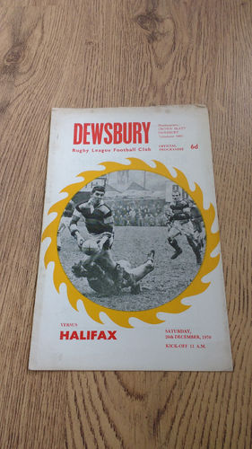Dewsbury v Halifax Dec 1970 Rugby League Programme