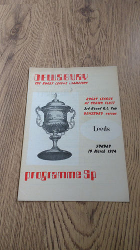 Dewsbury v Leeds Challenge Cup Mar 1974 Rugby League Programme