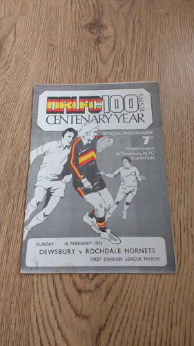 Dewsbury v Rochdale Hornets Feb 1975 Rugby League Programme
