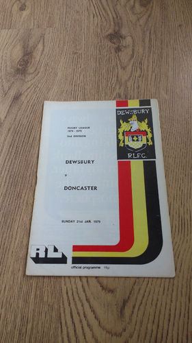 Dewsbury v Doncaster Jan 1979 Rugby League Programme