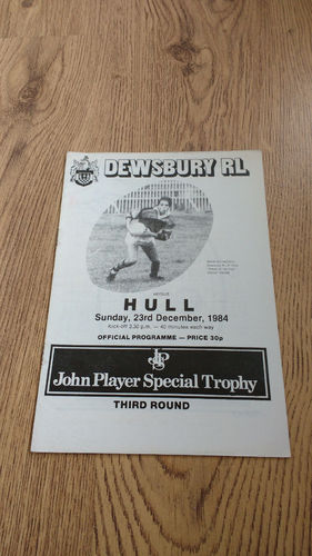 Dewsbury v Hull John Player Trophy Dec 1984 Rugby League Programme