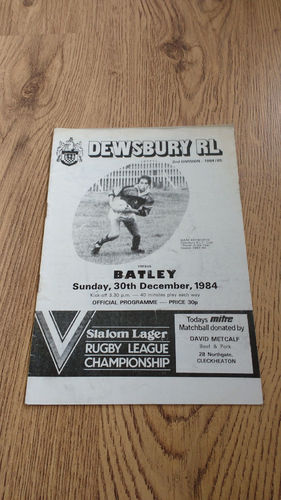 Dewsbury v Batley Dec 1984 Rugby League Programme