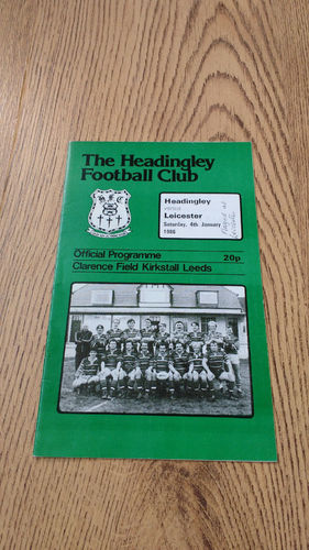 Headingley v Leicester Jan 1986 Rugby Programme
