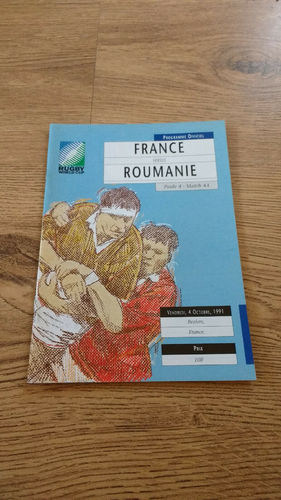 France v Romania 1991 Rugby World Cup Programme