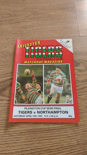 Leicester v Northampton Apr 1993 Pilkington Cup Semi-Final Rugby Programme