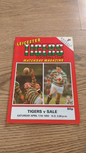 Leicester v Sale Apr 1993 Rugby Programme