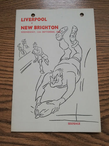 Liverpool v New Brighton Sept 1968 Rugby Programme