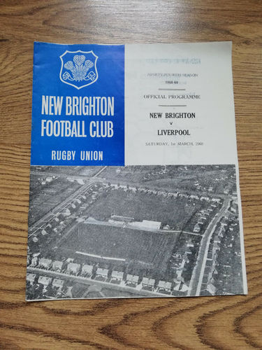 New Brighton v Liverpool Mar 1969 Rugby Programme