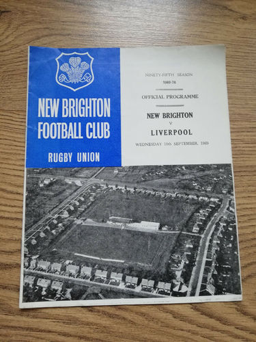 New Brighton v Liverpool Sept 1969 Rugby Programme