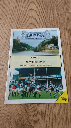 Bristol v New Brighton Mar 1989 Rugby Programme