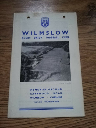 Wilmslow v Old Birkonian Apr 1968 Rugby Programme