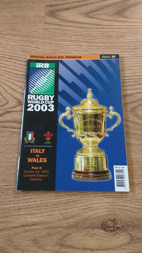 Italy v Wales 2003 Rugby World Cup Programme