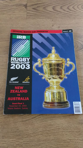 New Zealand v Australia 2003 Rugby World Cup Semi-Final Programme