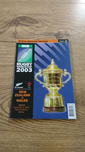 New Zealand v Wales 2003 Rugby World Cup Programme