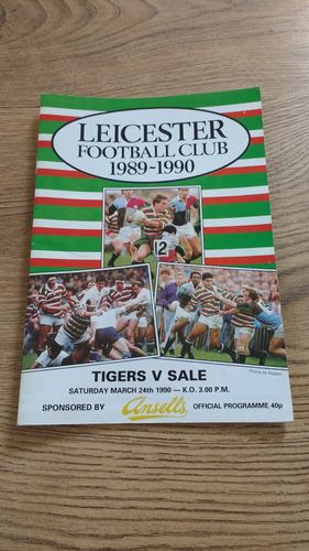 Leicester v Sale Mar 1990 Rugby Programme