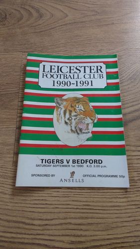 Leicester v Bedford Sept 1990 Rugby Programme