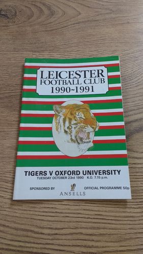 Leicester v Oxford University Oct 1990 Rugby Programme