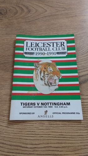 Leicester v Nottingham Oct 1990 Rugby Programme