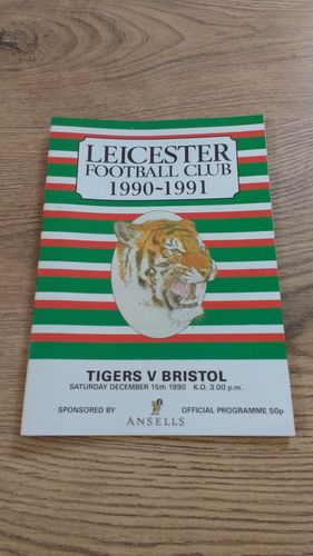Leicester v Bristol Dec 1990 Rugby Programme