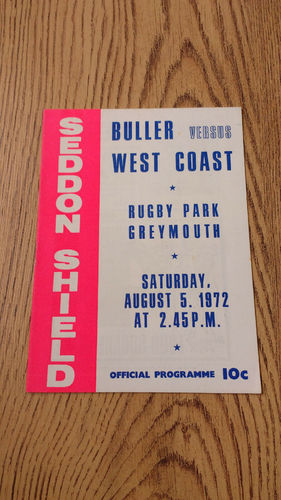 West Coast v Buller Aug 1972 Rugby Programme