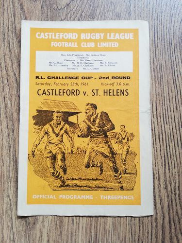 Castleford v St Helens 1961 Challenge Cup Rugby League Programme