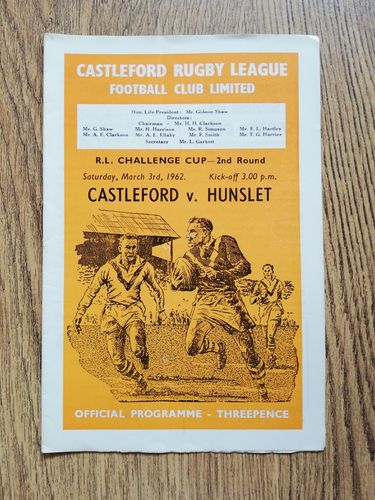 Castleford v Hunslet 1962 Challenge Cup Rugby League Programme