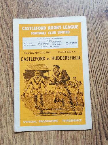 Castleford v Huddersfield Apr 1962 Rugby League Programme