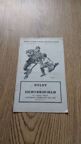 Otley v Huddersfield Feb 1962 Rugby Programme
