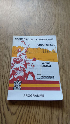 Huddersfield v Sandal Oct 1990 Rugby Programme