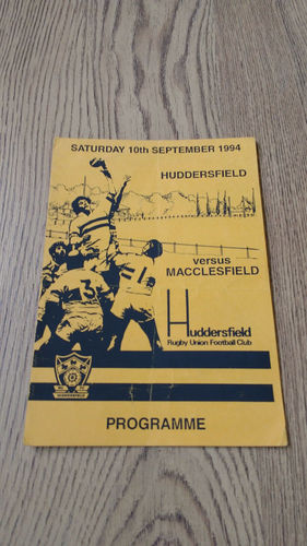 Huddersfield v Macclesfield Sept 1994 Rugby Programme