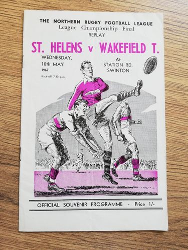 St Helens v Wakefield 1967 Championship Final Replay Rugby League Programme