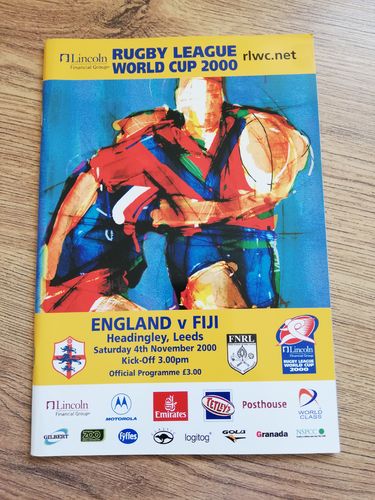 England v Fiji 2000 Rugby League World Cup Programme
