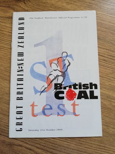 Great Britain v New Zealand 1st Test 1989 Rugby League Programme