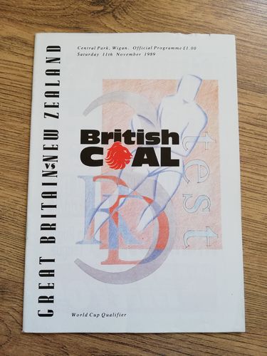 Great Britain v New Zealand 3rd Test 1989 Rugby League Programme