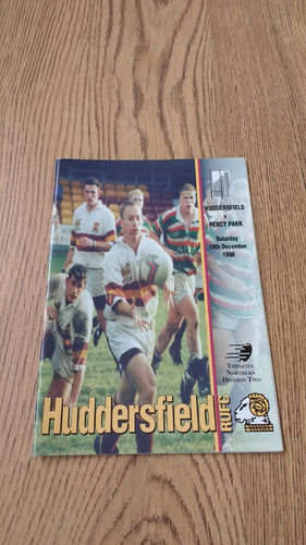 Huddersfield v Percy Park Dec 1998 Rugby Programme