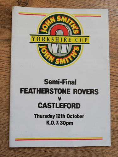 Featherstone v Castleford Oct 1989 Yorkshire Cup Semi-Final Rugby League Programme