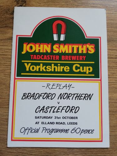 Bradford v Castleford 1987 Yorks Cup Final Replay Rugby League Programme