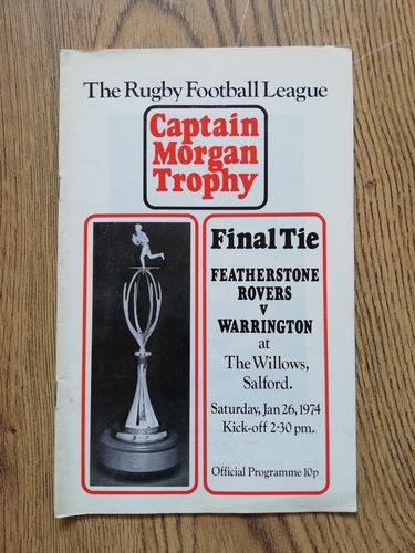 Featherstone v Warrington 1974 Captain Morgan Trophy Final Rugby League Programme