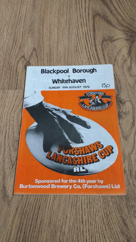 Blackpool Borough v Whitehaven Lancs Cup Aug 1979 Rugby League Programme