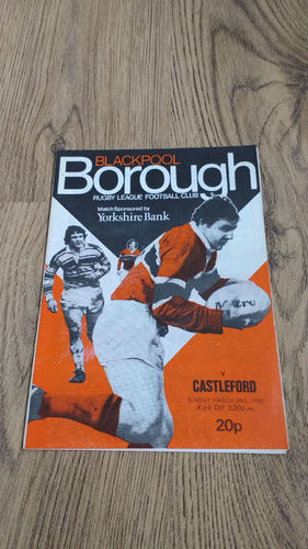 Blackpool Borough v Castleford Mar 1980 Rugby League Programme