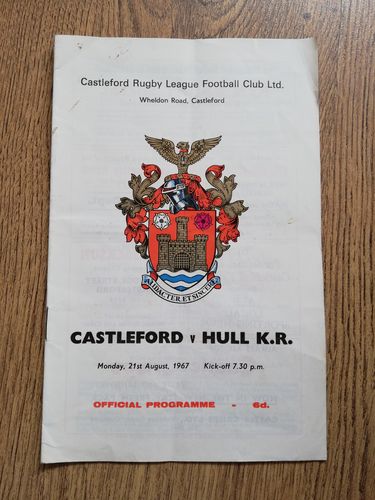 Castleford v Hull KR Aug 1967 Rugby League Programme