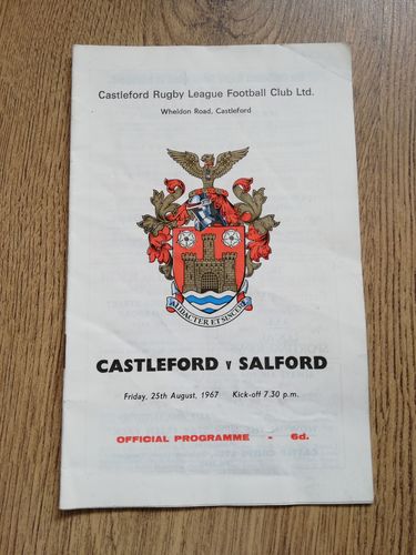 Castleford v Salford Aug 1967 Rugby League Programme