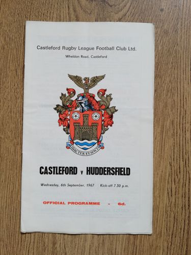 Castleford v Huddersfield Sept 1967 Rugby League Programme