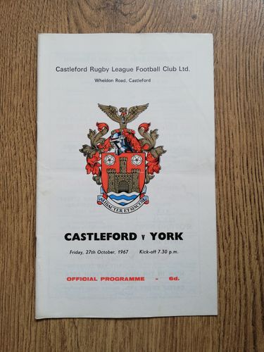 Castleford v York Oct 1967 Rugby League Programme