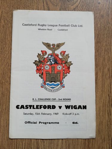Castleford v Wigan Feb 1969 Challenge Cup Rugby League Programme